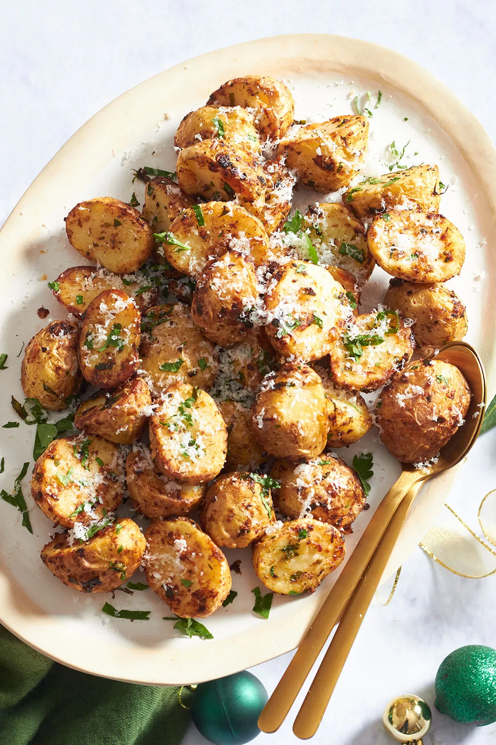 Crispy parmesan and herb potatoes
