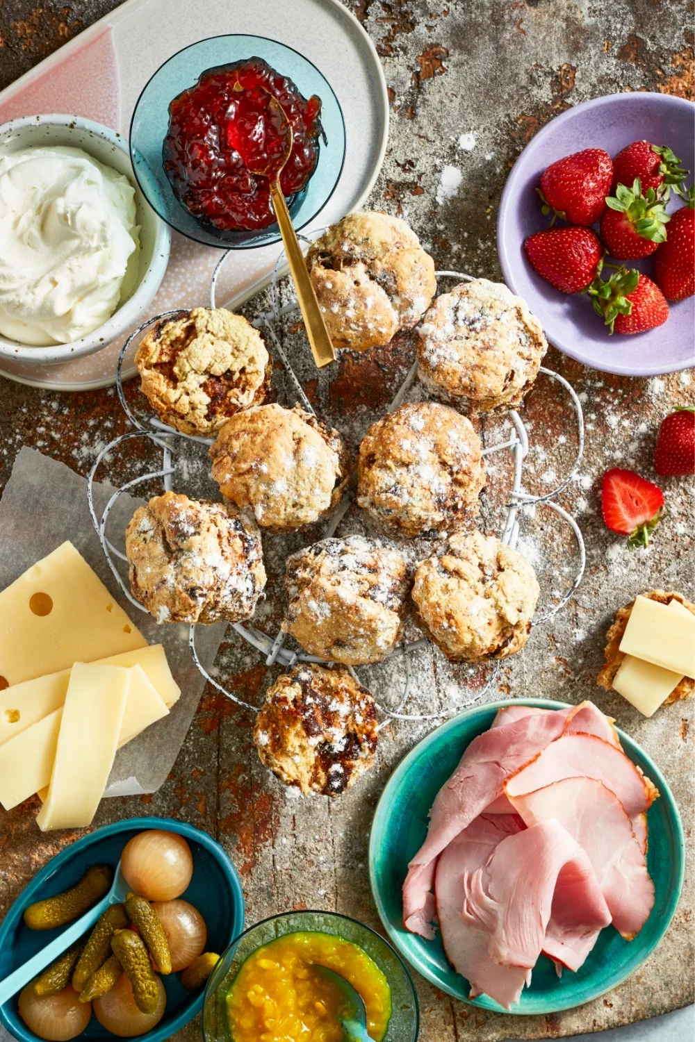 Prune and rosemary scones