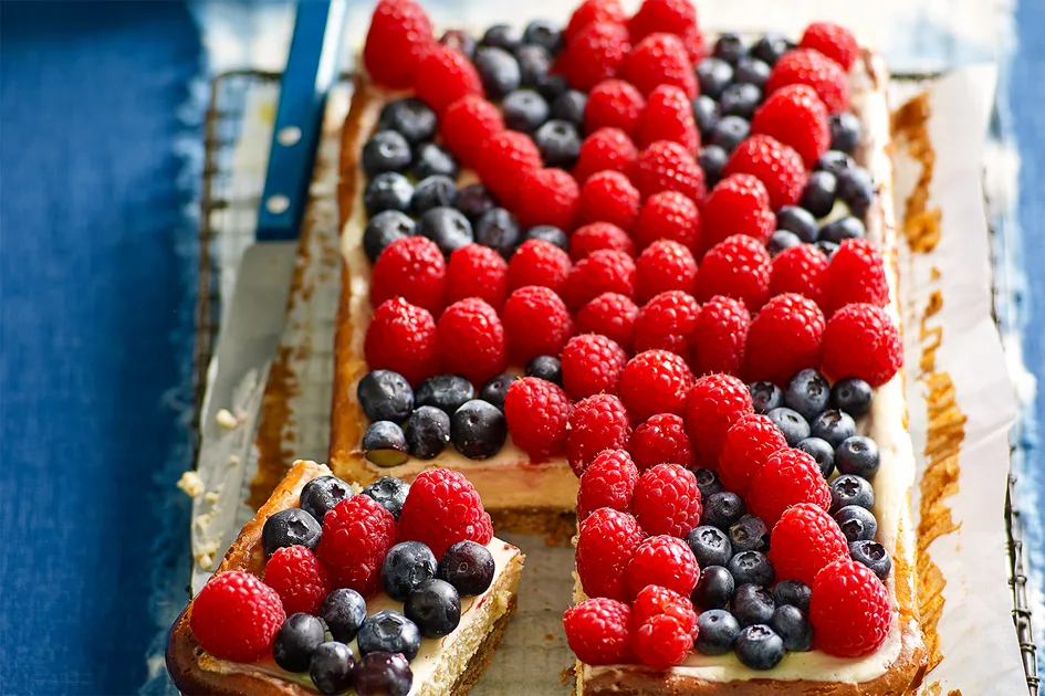 Create a Delicious Union Jack Cheesecake - Better Homes & Gardens Australia