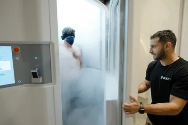 James tests a cryotherapy chamber