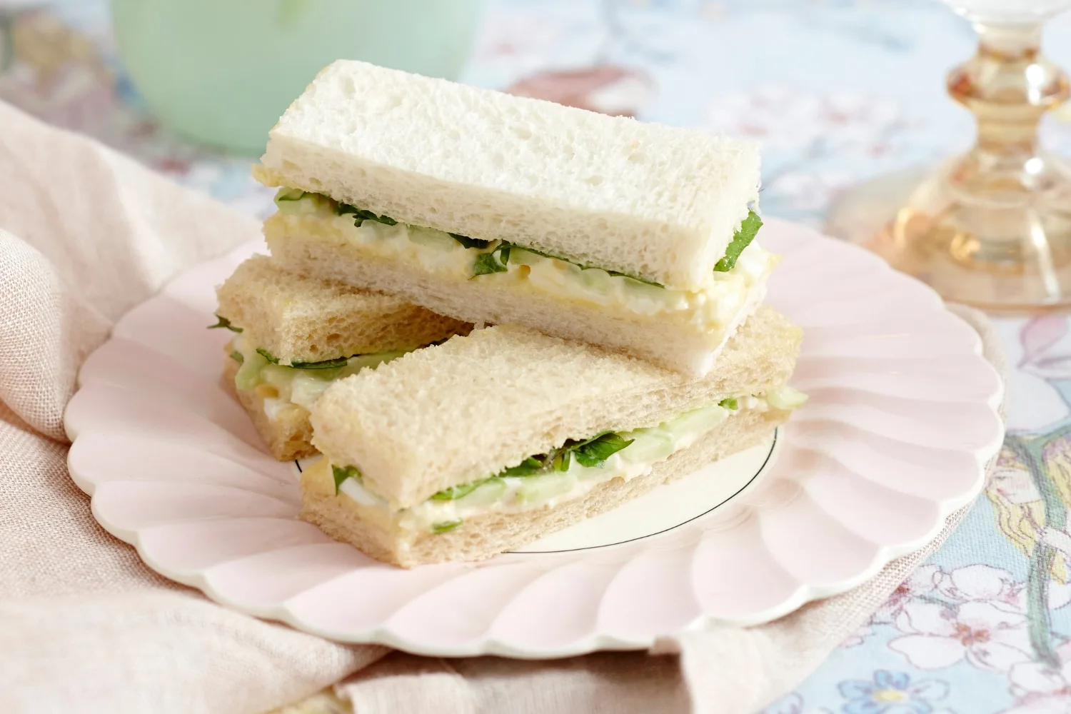 Cucumber and egg sandwiches