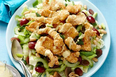 Sesame coronation chicken salad