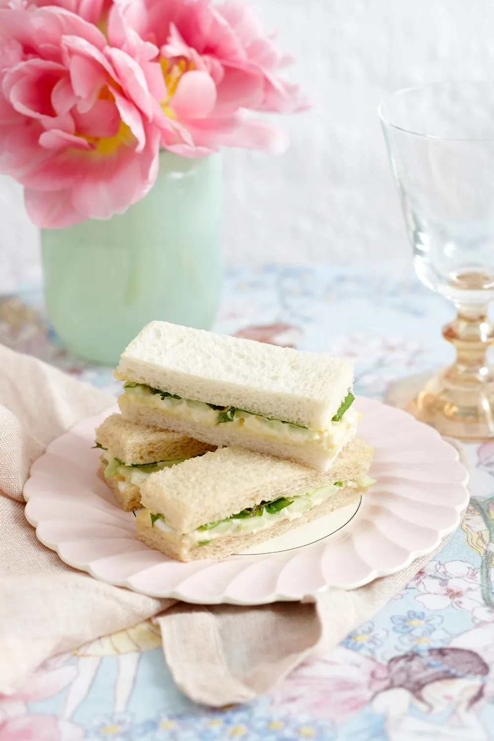 Cucumber and egg sandwiches