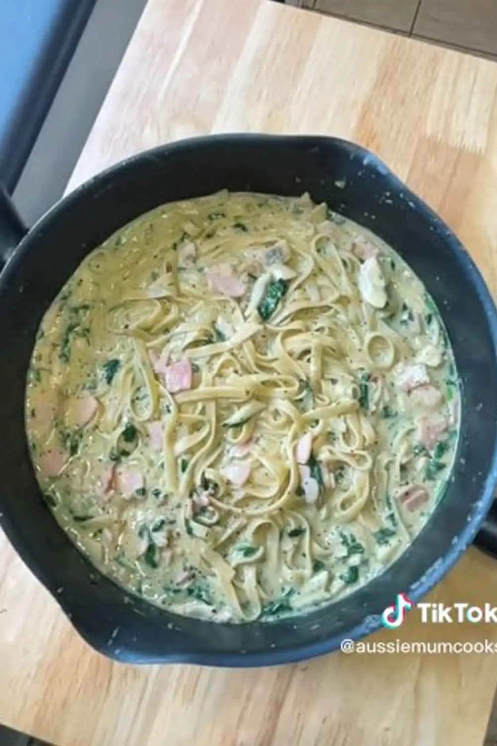 creamy bacon pasta budget meal idea