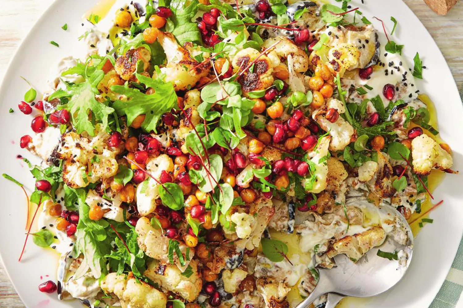 Roasted cauliflower salad.