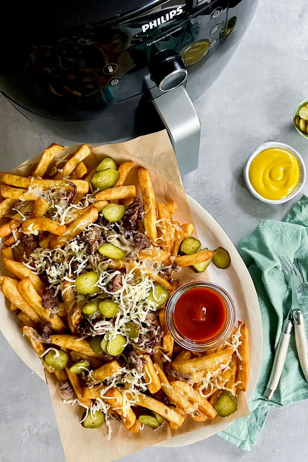 Cheeseburger loaded fries