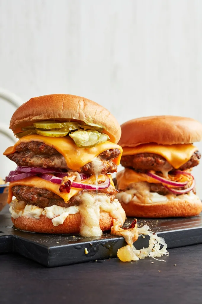 double stacked burger