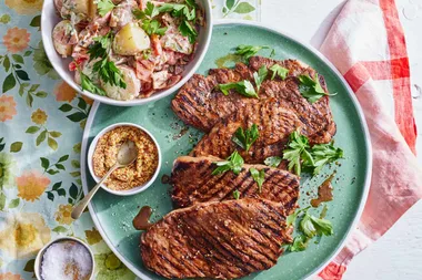 Aussie beer and barbecue sauce marinated steak