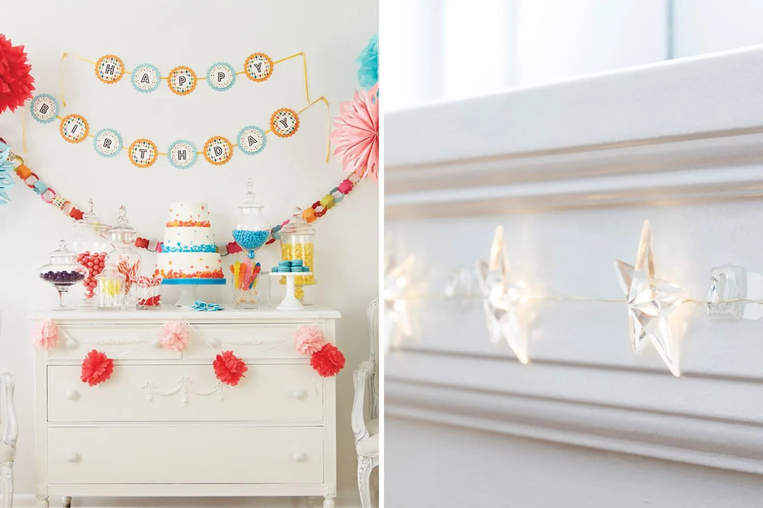 sweet birthday decor and lights