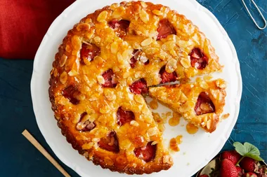 Strawberry and almond frangipane tart