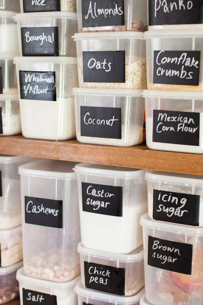 pabtry item labels to organise pantry