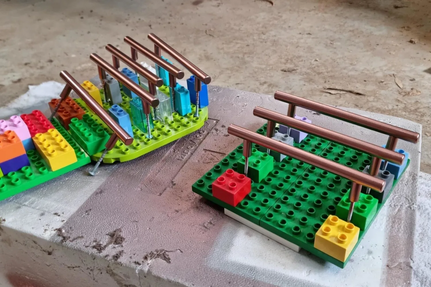 If you don't have a drying rack for repainted handles, you can get creative and even use something like Lego blocks instead.