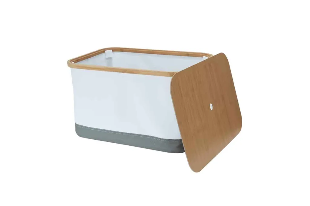 fabric storage basket for wardrobe with lid from kmart