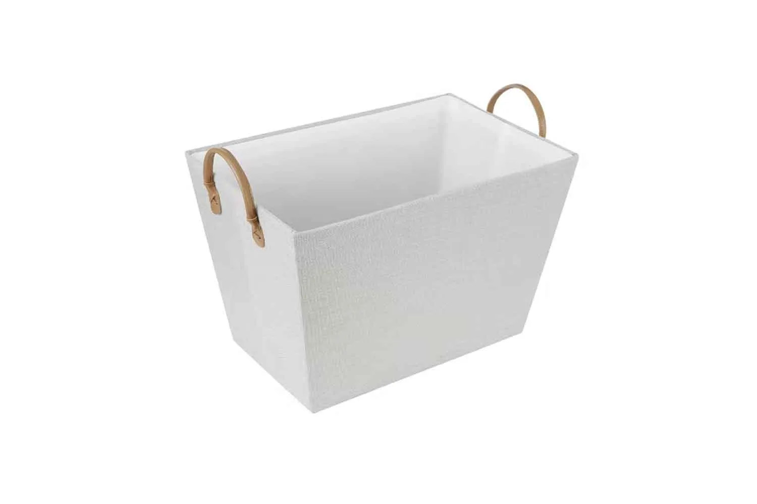tapered storage basket in white with lining from kmart for wardrobe