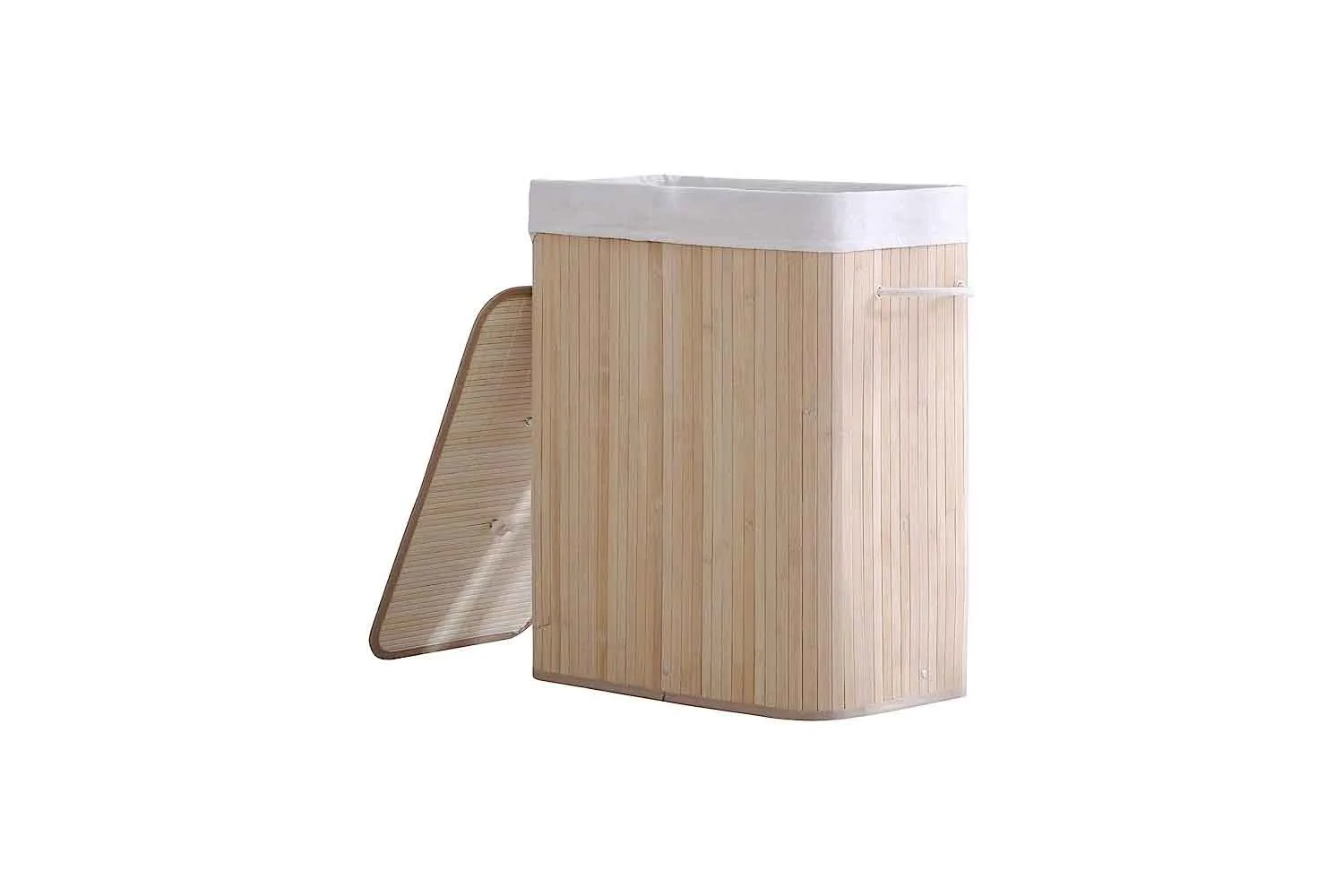 Sherwood Home extra large rectangular foldable bamboo laundry hamper.