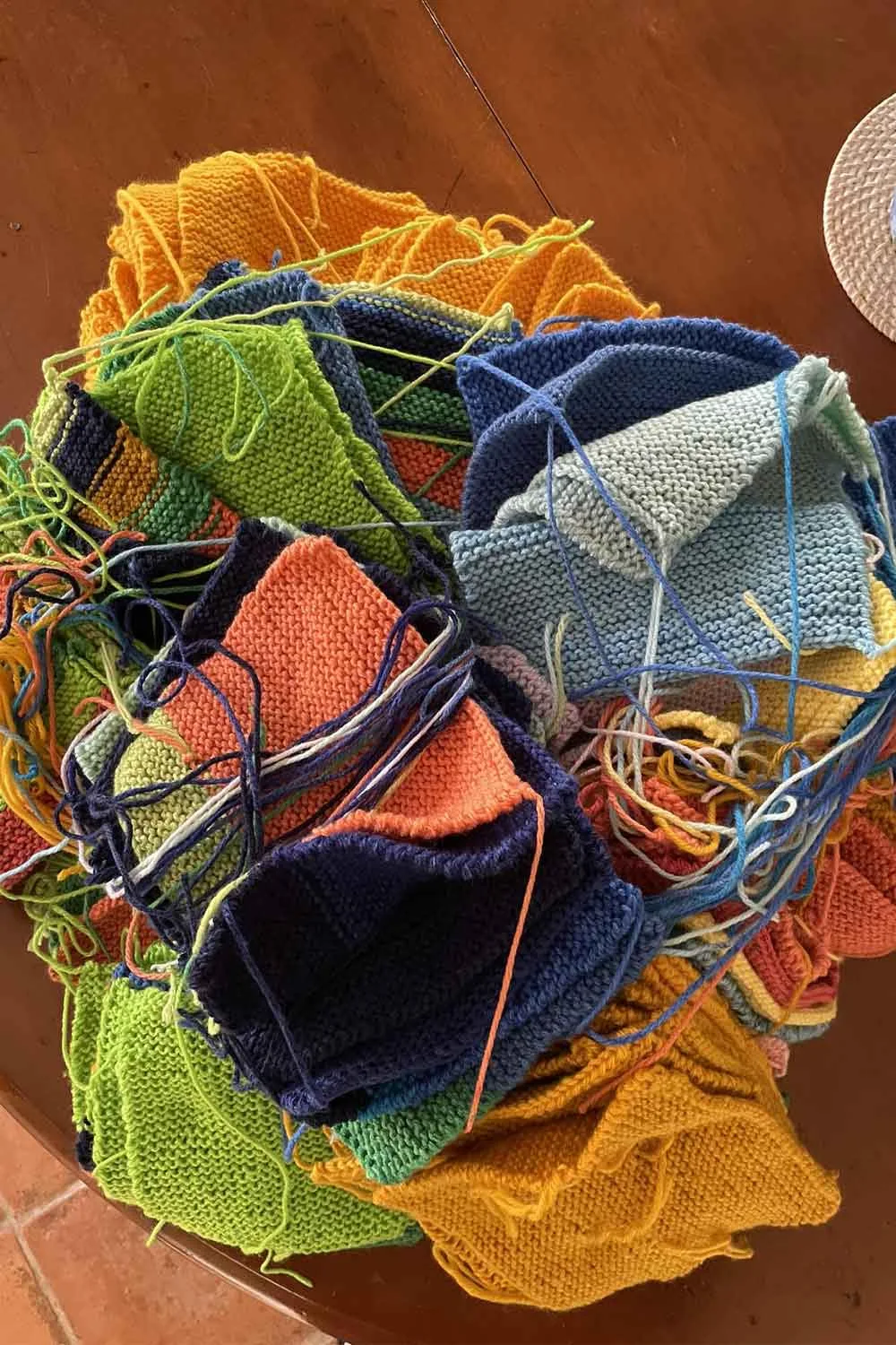blanket sqaures that have been sent to squares for comfort