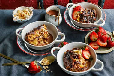 Nutella waffle butter pudding