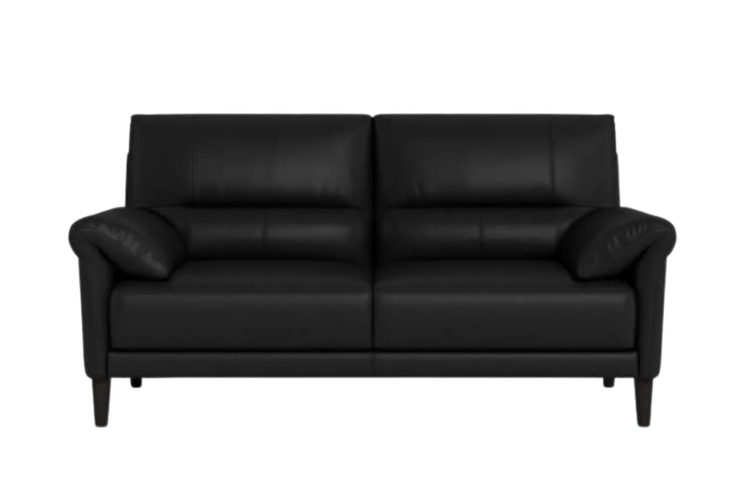 luka black leather sofa