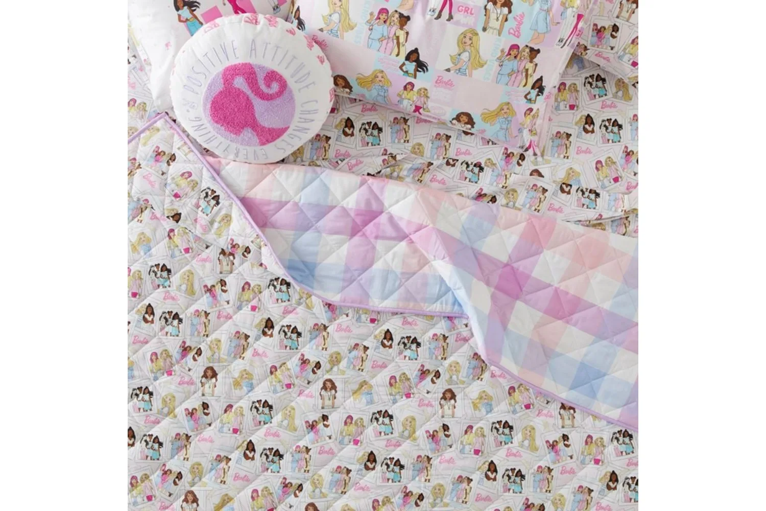 Mattel Barbie Kind Vibes Coverlet, $129.99, Adairs