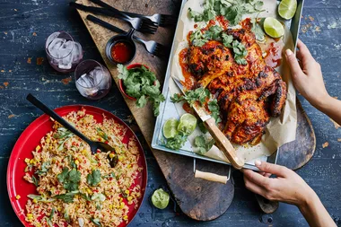 Portuguese chicken with fried rice