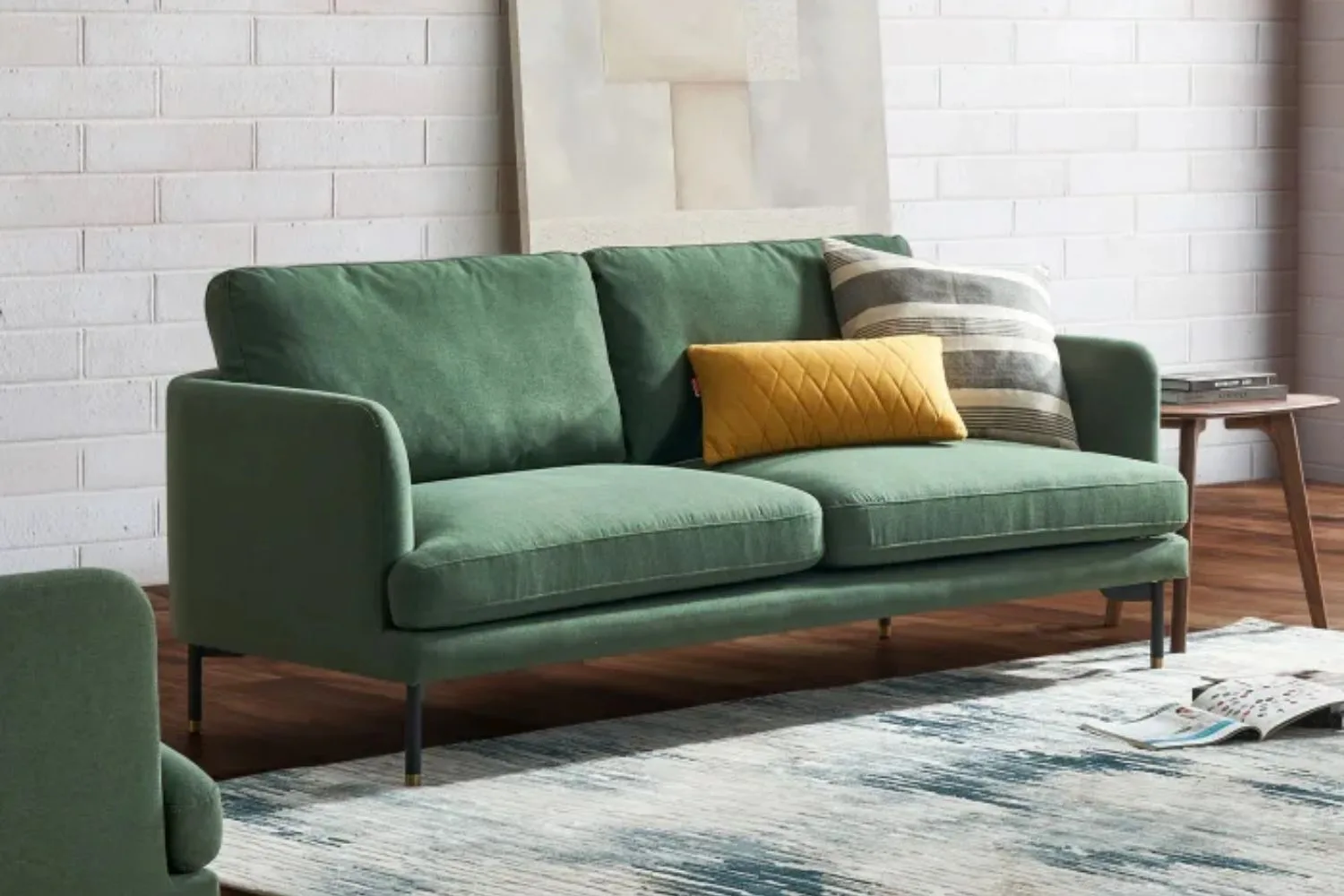 Pebble 2-seater sofa in Forest Green