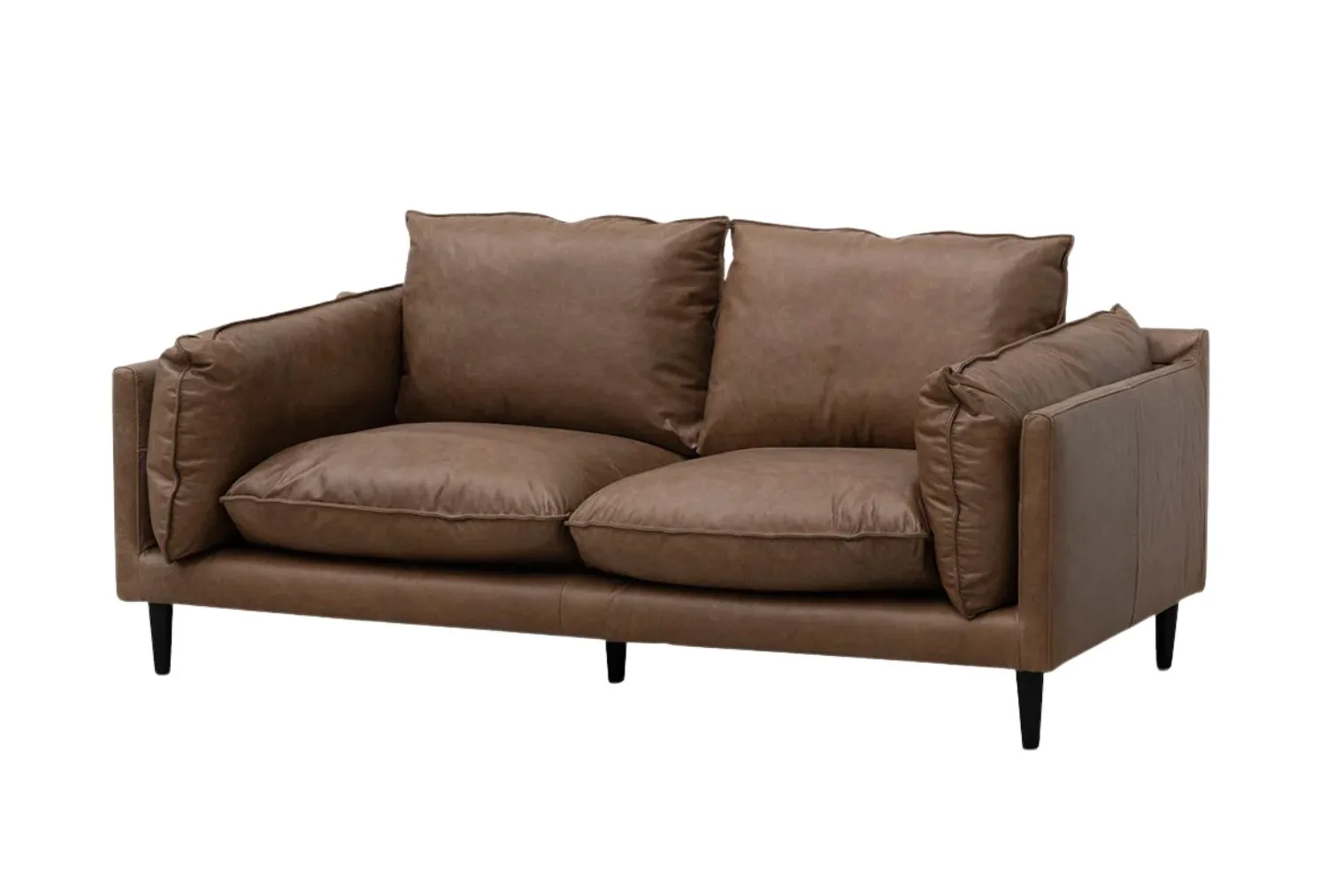 Lucio 2-seater sofa in Saddle Brown leather