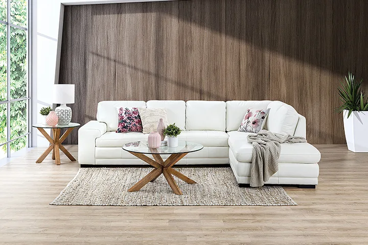 Delilah Leather 3 Seater Corner Chaise