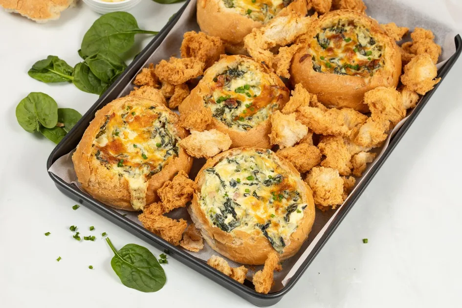 Single Serve Cheese And Spinach Cob Loaf Recipe Recipe - Better Homes & Gardens Australia