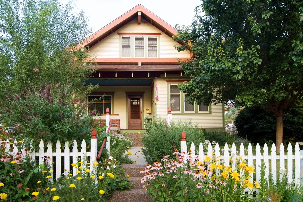 house with white fence
