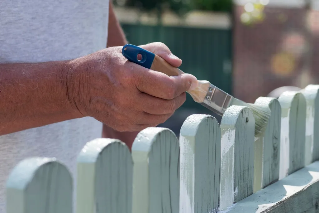 painting a fence