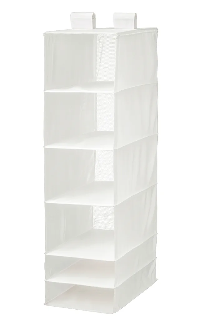 Storage with 6 compartments, white, 35x45x125 cm, $20