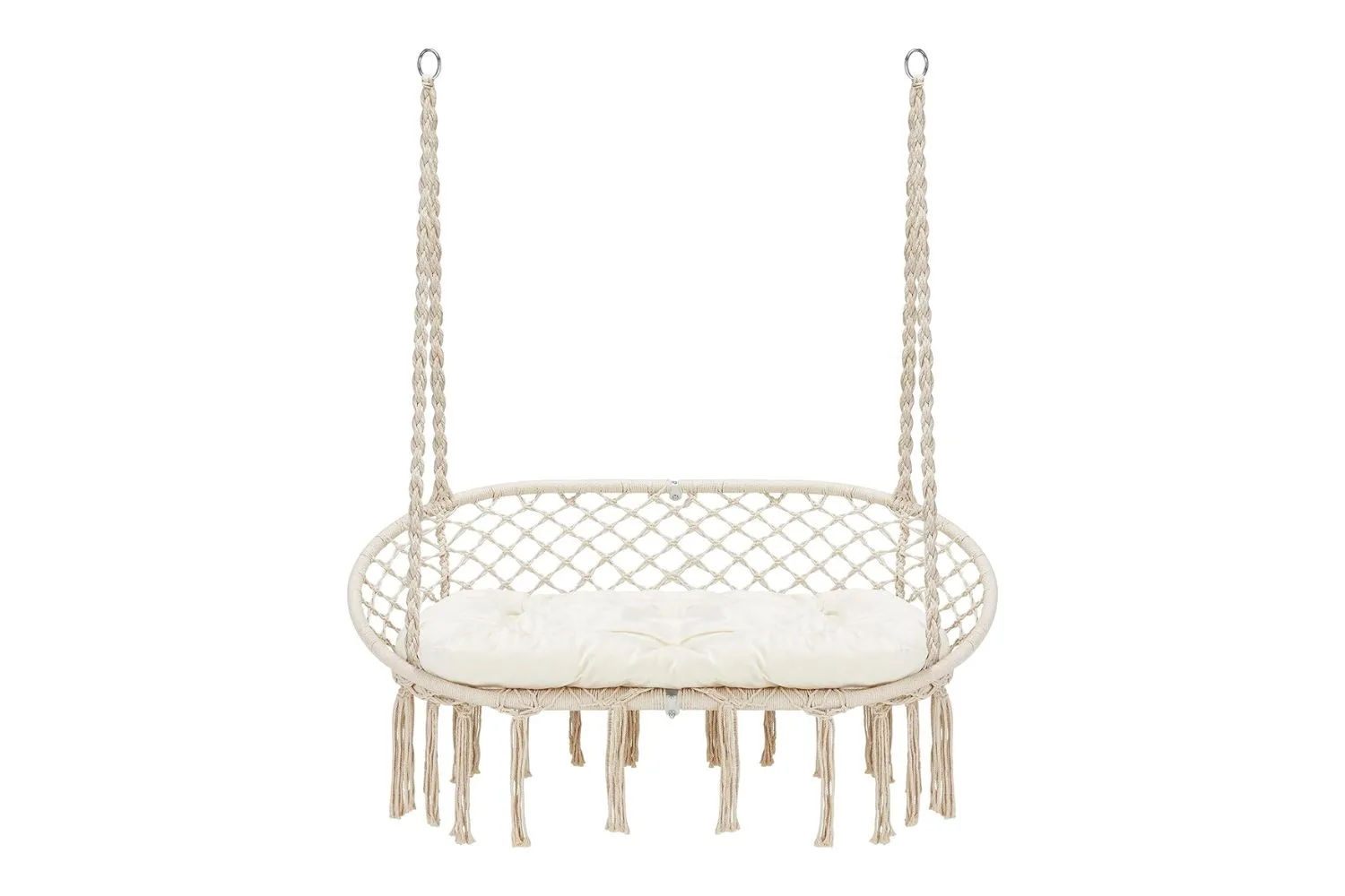 Homgava rope hammock chair swing with cushion