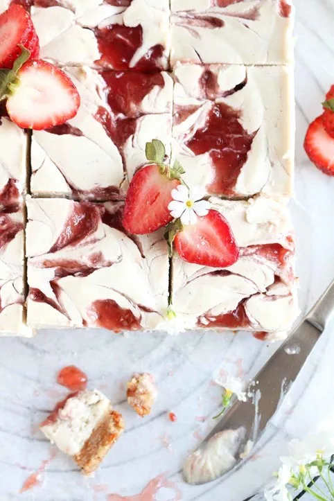 dairy free no bake strawberry cheesecake