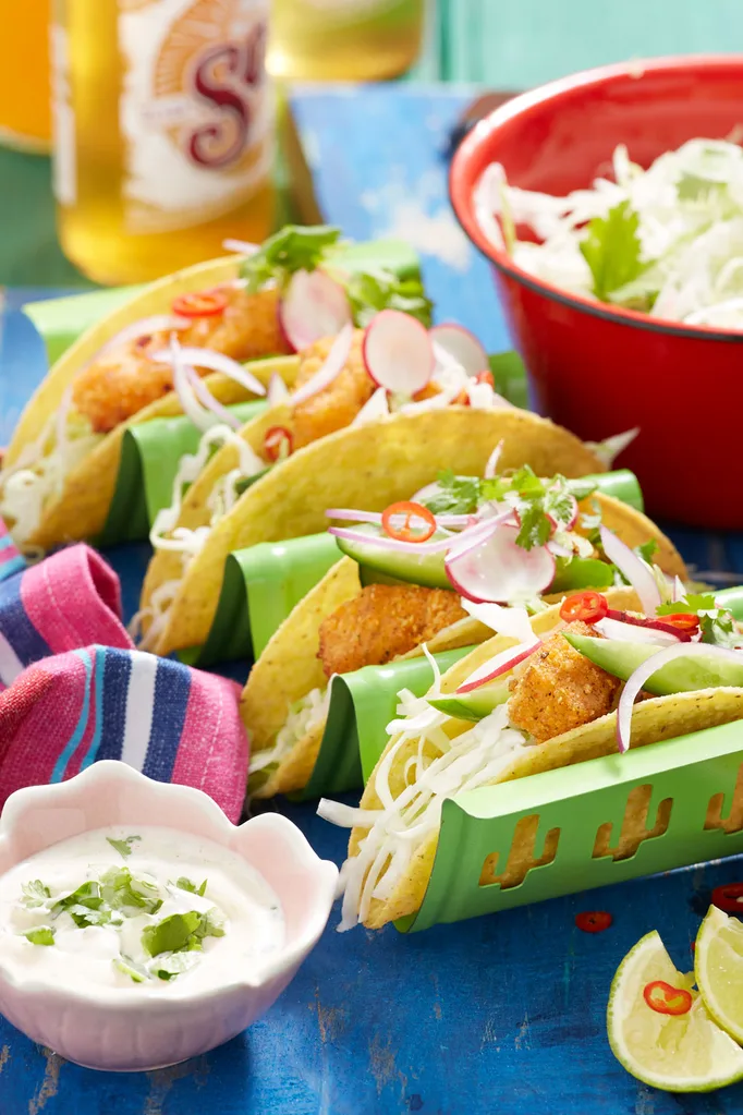 crispy salmon tacos