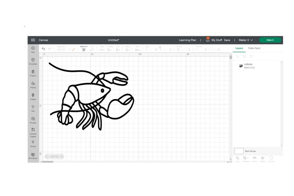 lobster design cricut design space app