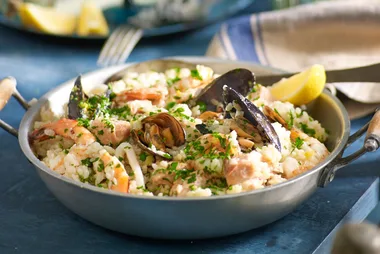 Oven-baked marinara risotto