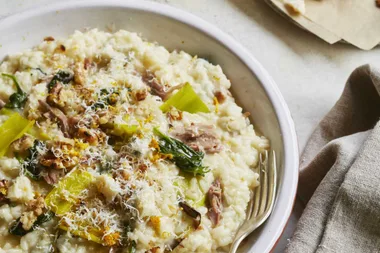 Duck, leek and mardarin risotto