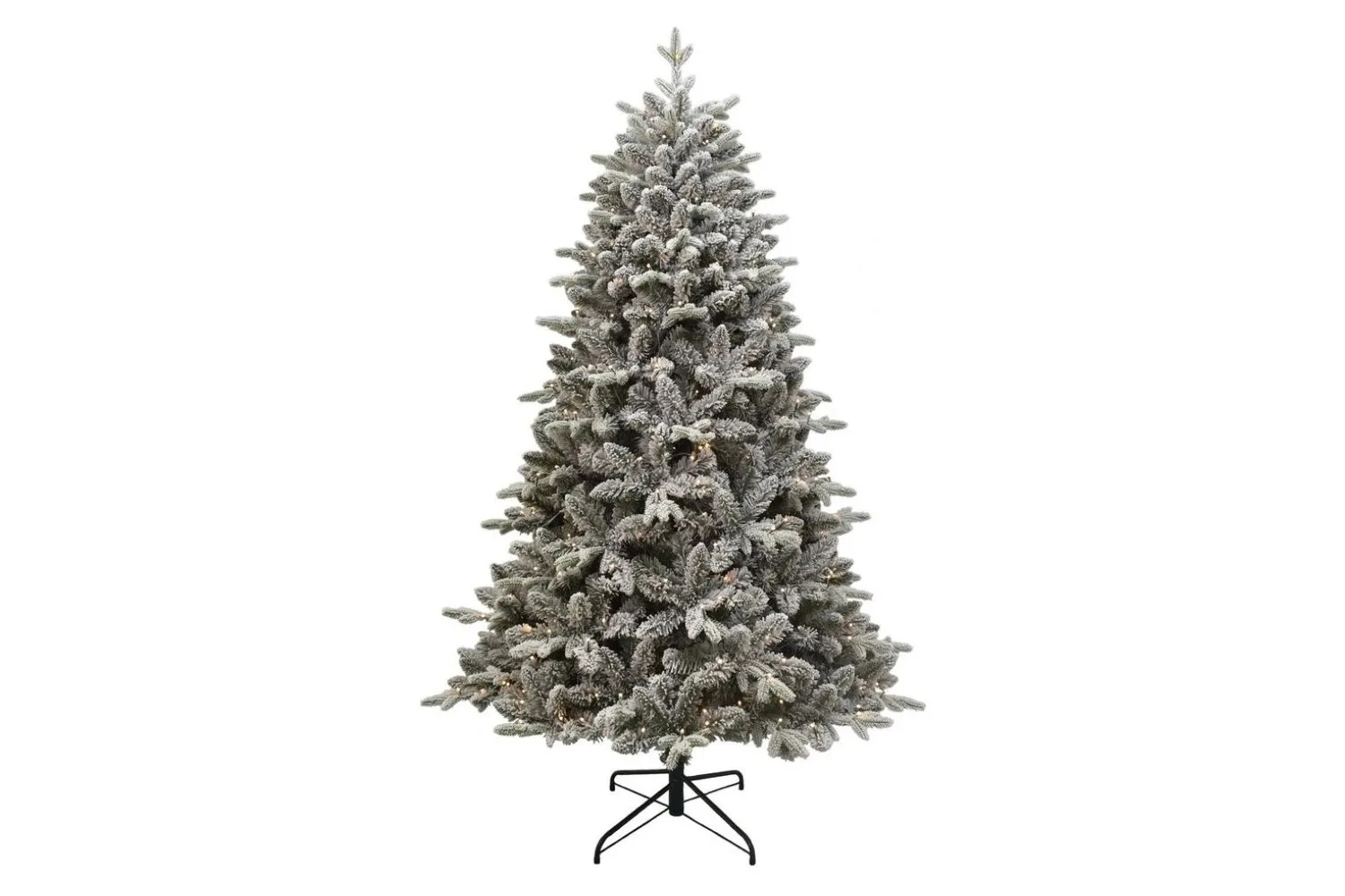 Flocked arrow pine pre-lit Christmas tree 210cm