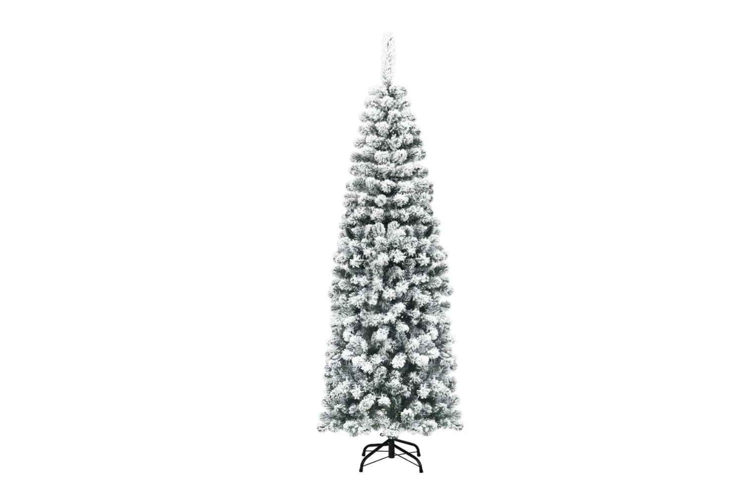 costway slim artificial snow flocked tree