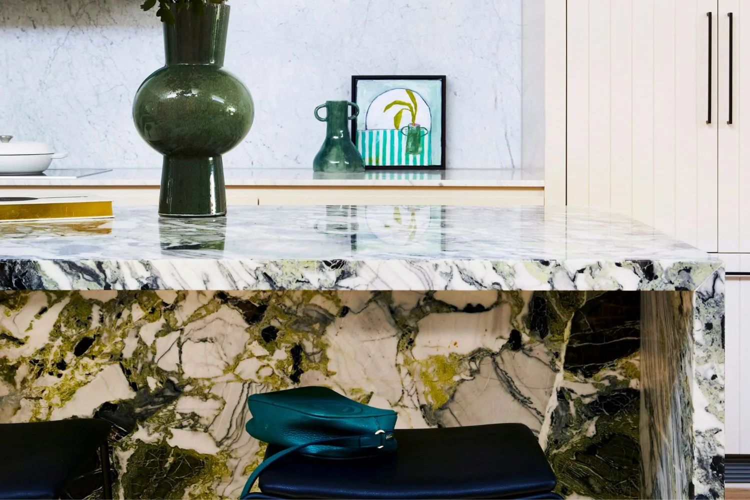 Natural marble is a classic choice of benchtop.
