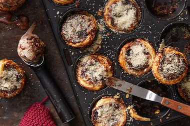 Cherry coconut sugar buns with jam-ripple ice-cream