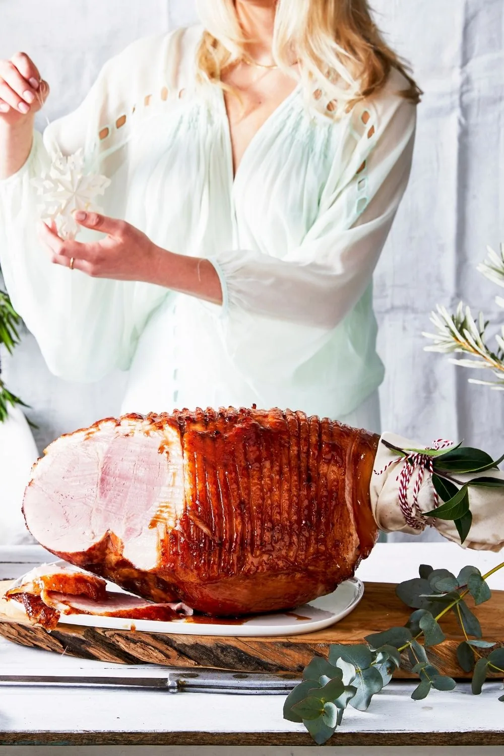 Fig glazed Christmas ham