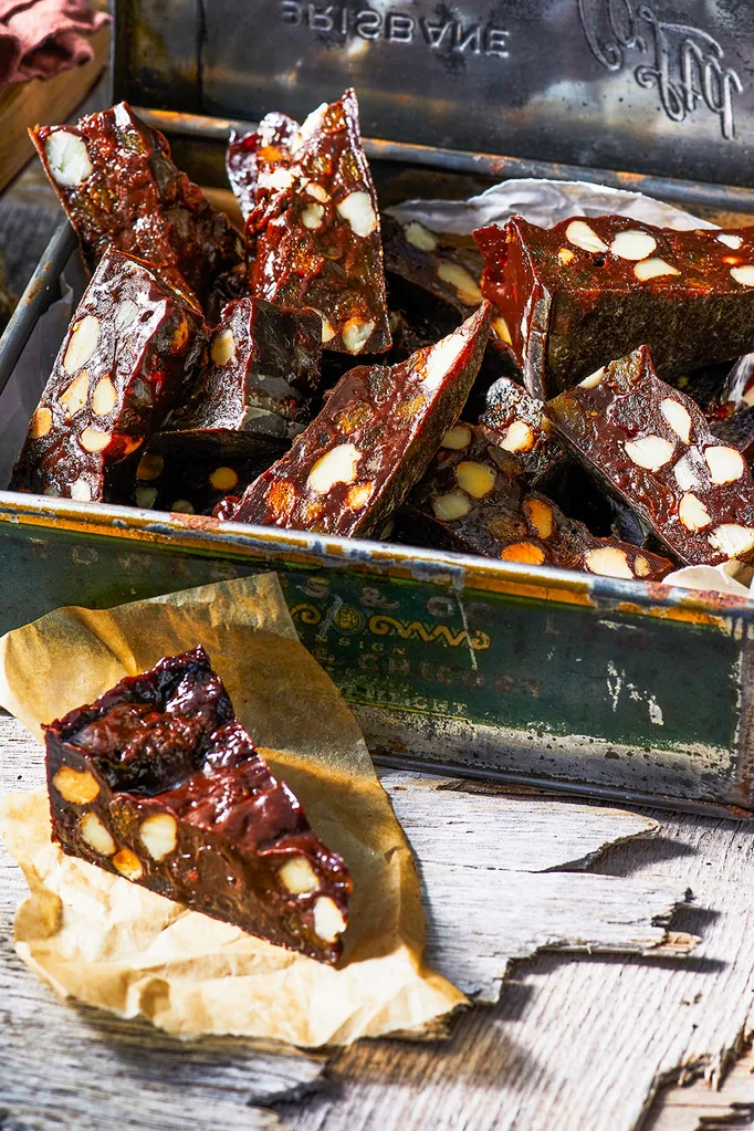 Macadamia honey and ginger panforte