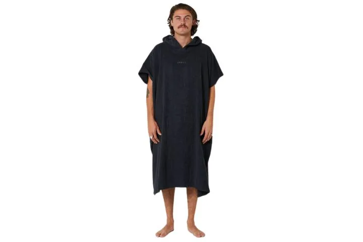 Swell hooded towel in black