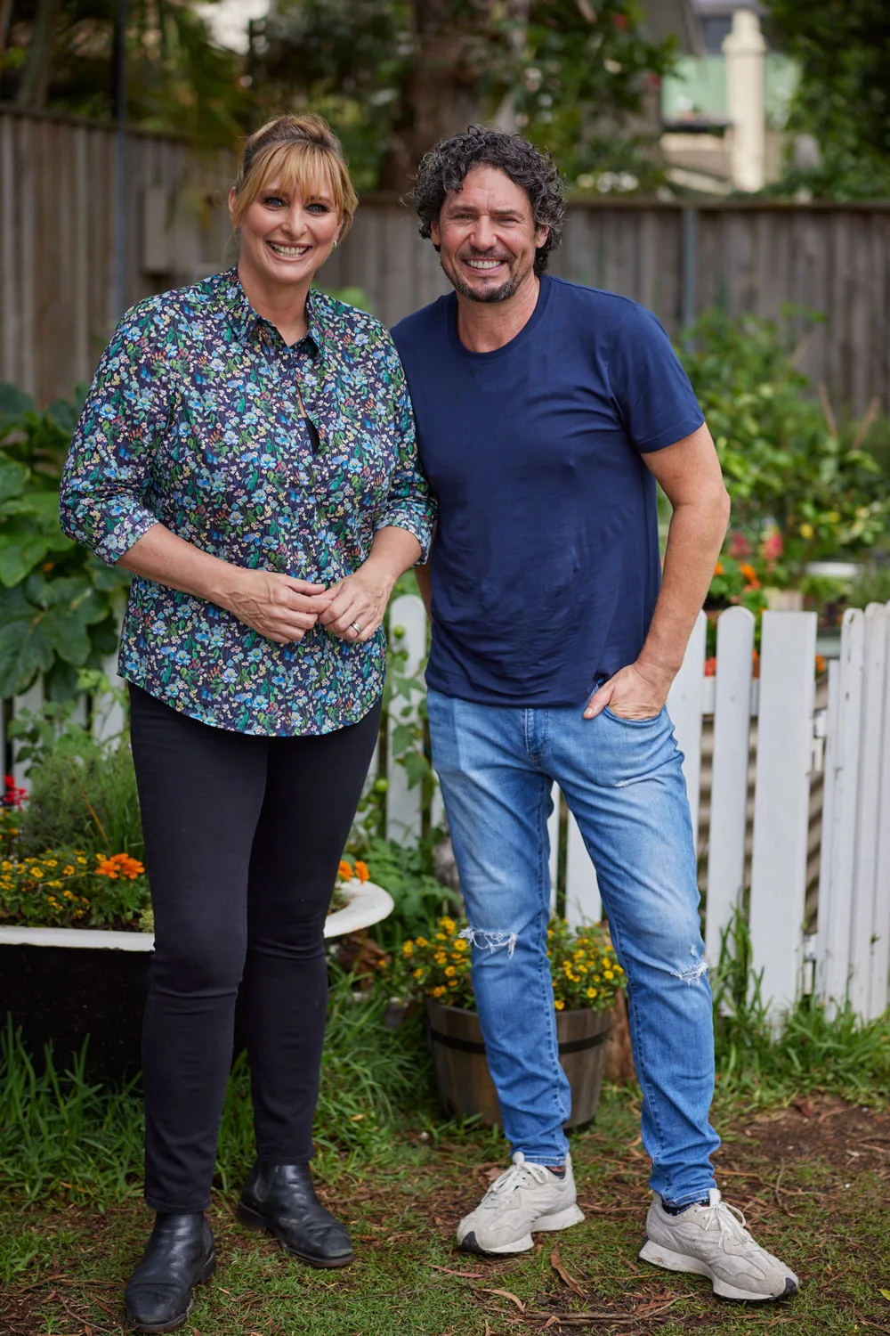 colin and joh on the set of better homes and gardens