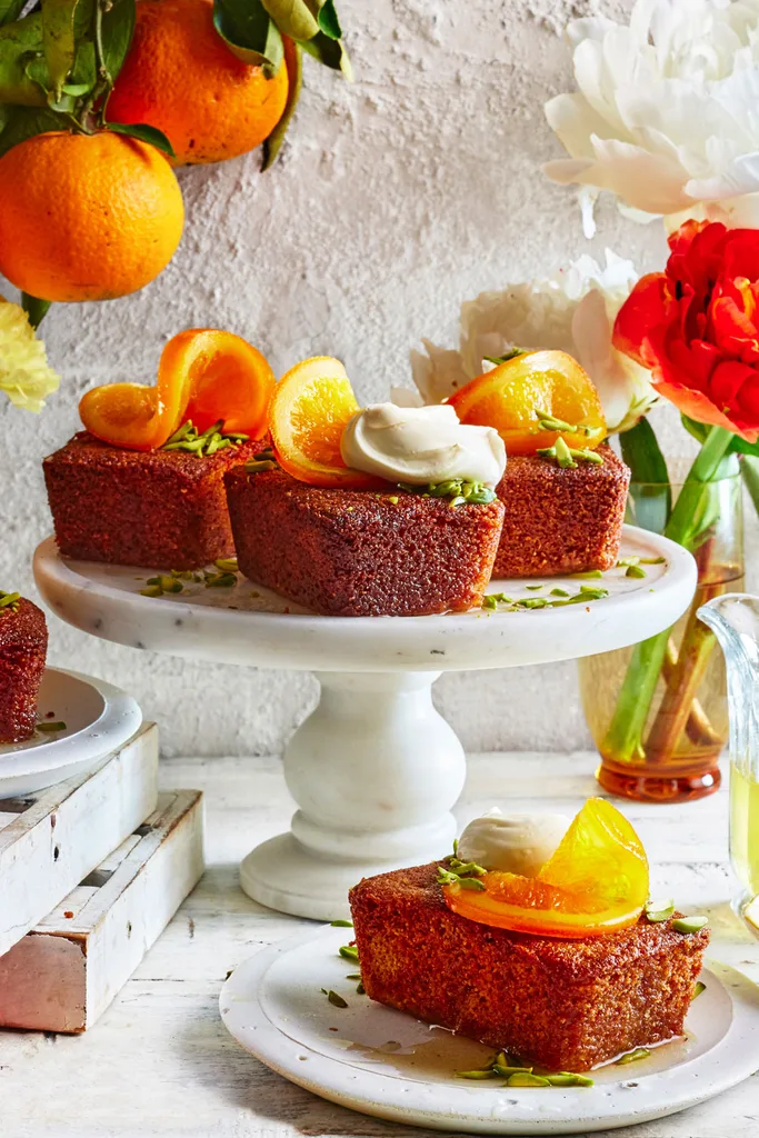 Honey polenta cakes