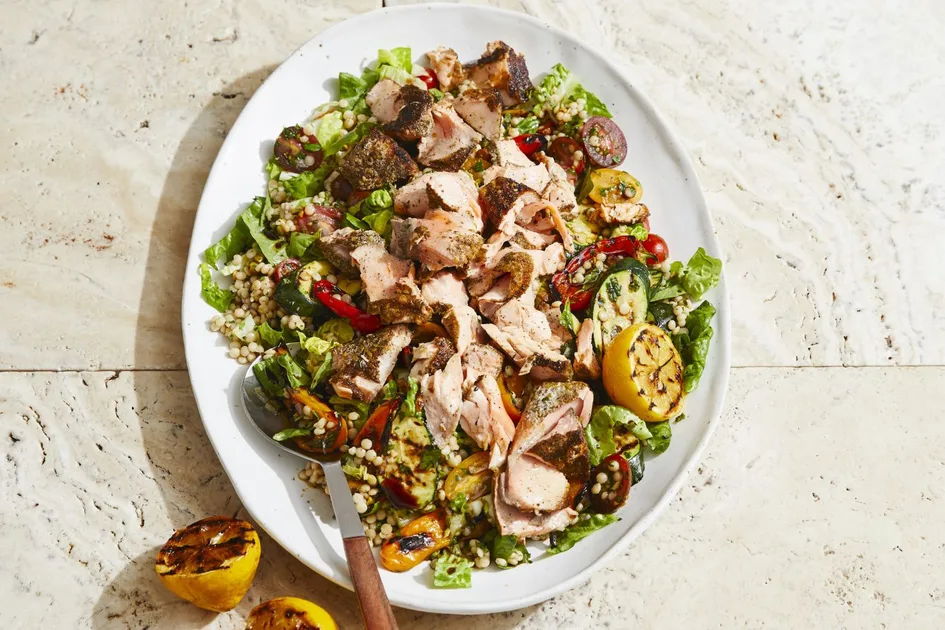 Salmon Salad with Grilled Veggies Recipe - Better Homes & Gardens Australia