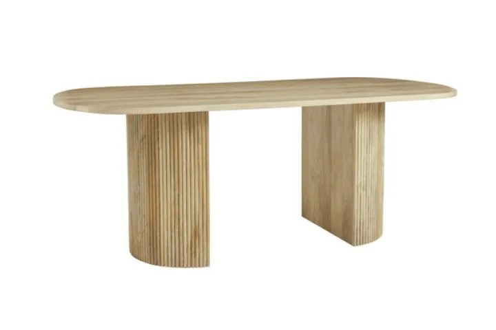 Natural Anika oval mango wood dining table