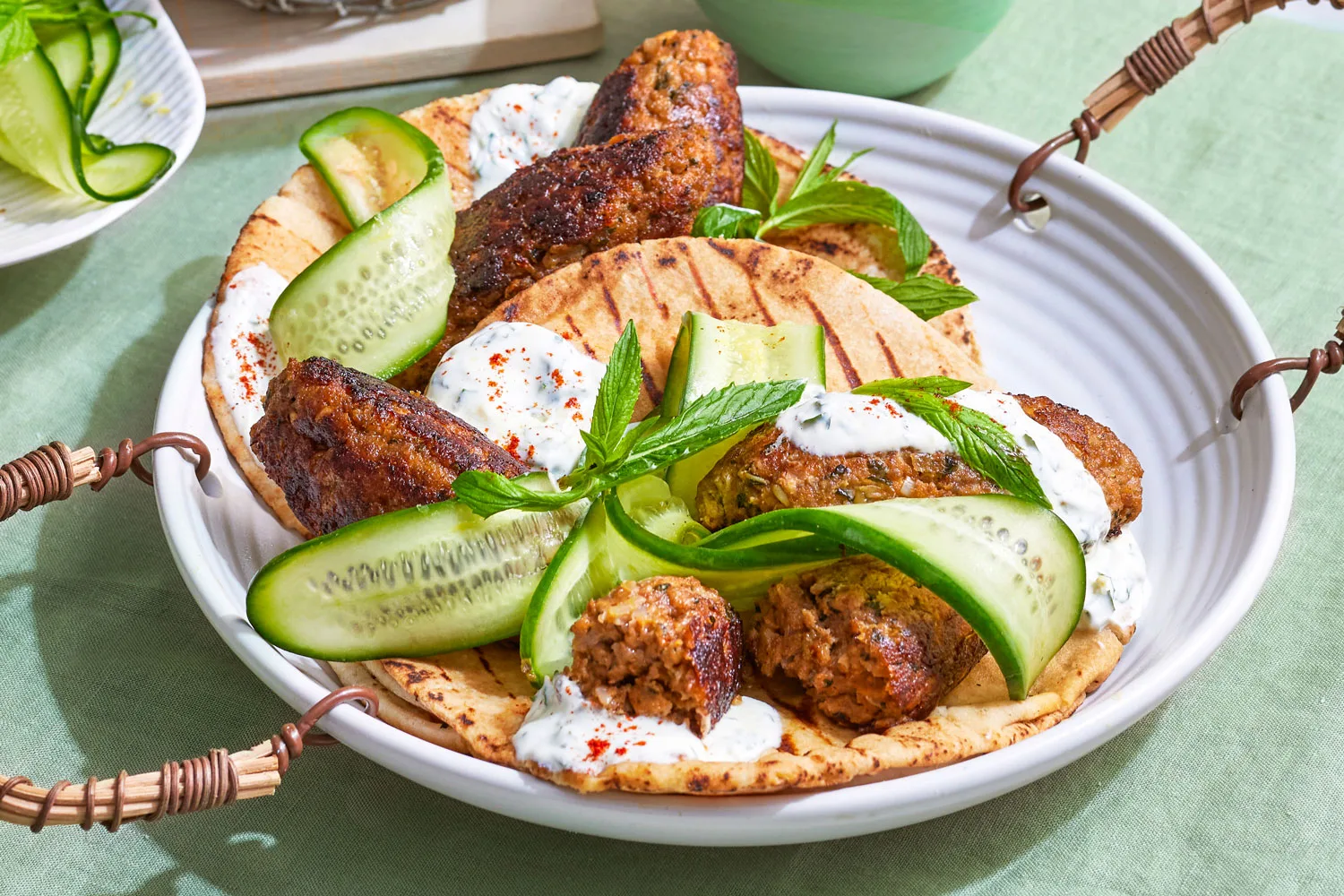 Lamb kofta and pita bread-image