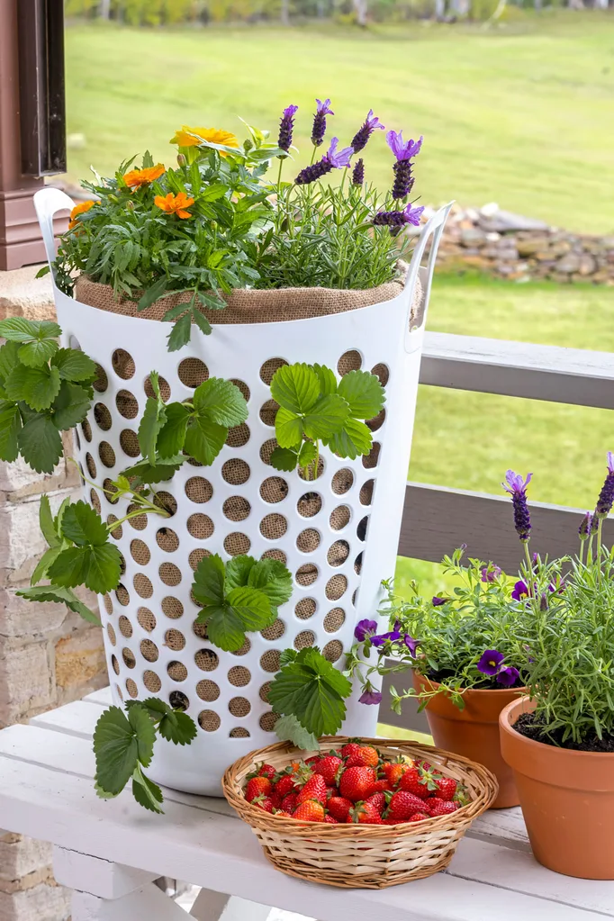 diy strawberry tower